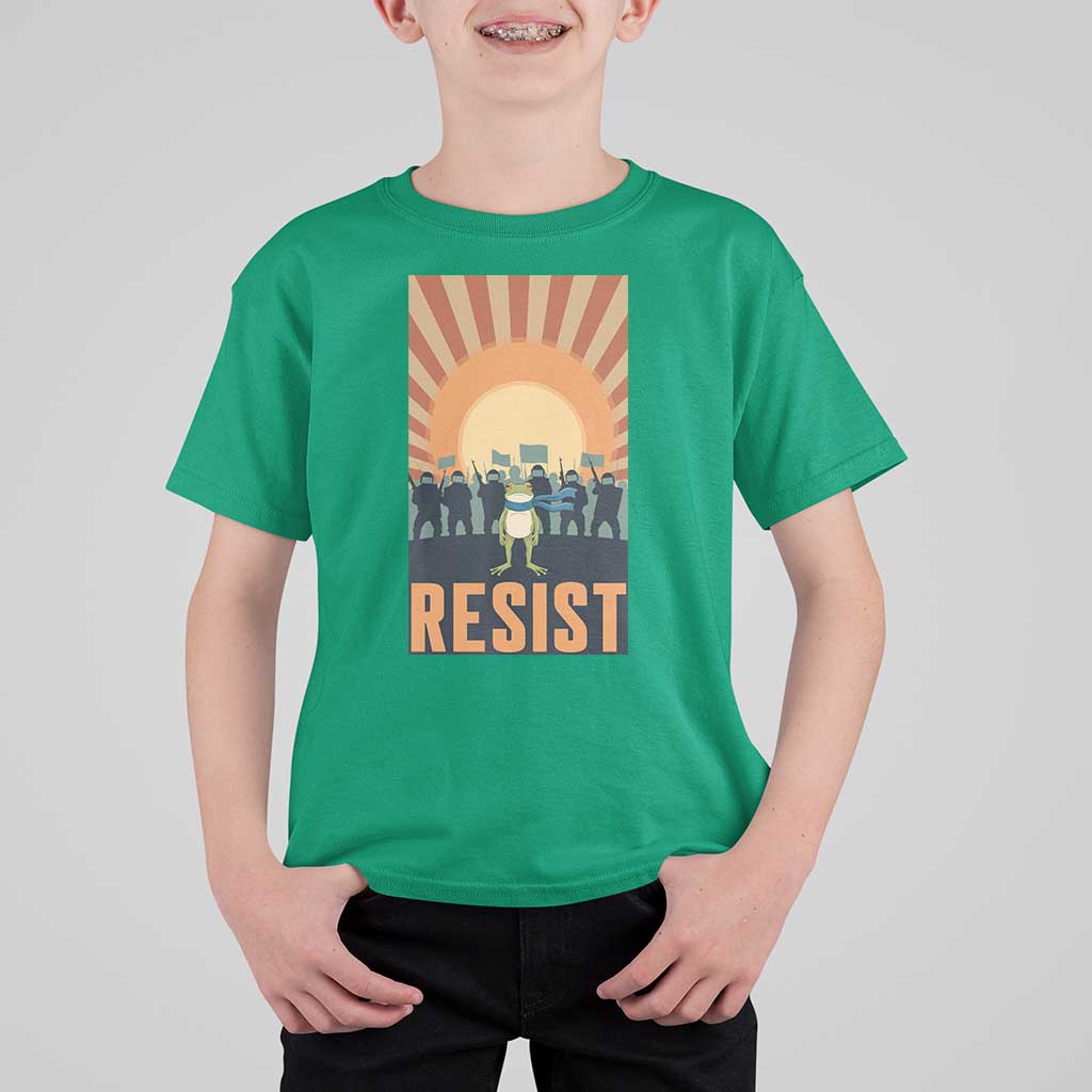 Frog Resist T Shirt For Kid Bold Protest Free Portland - Wonder Print Shop