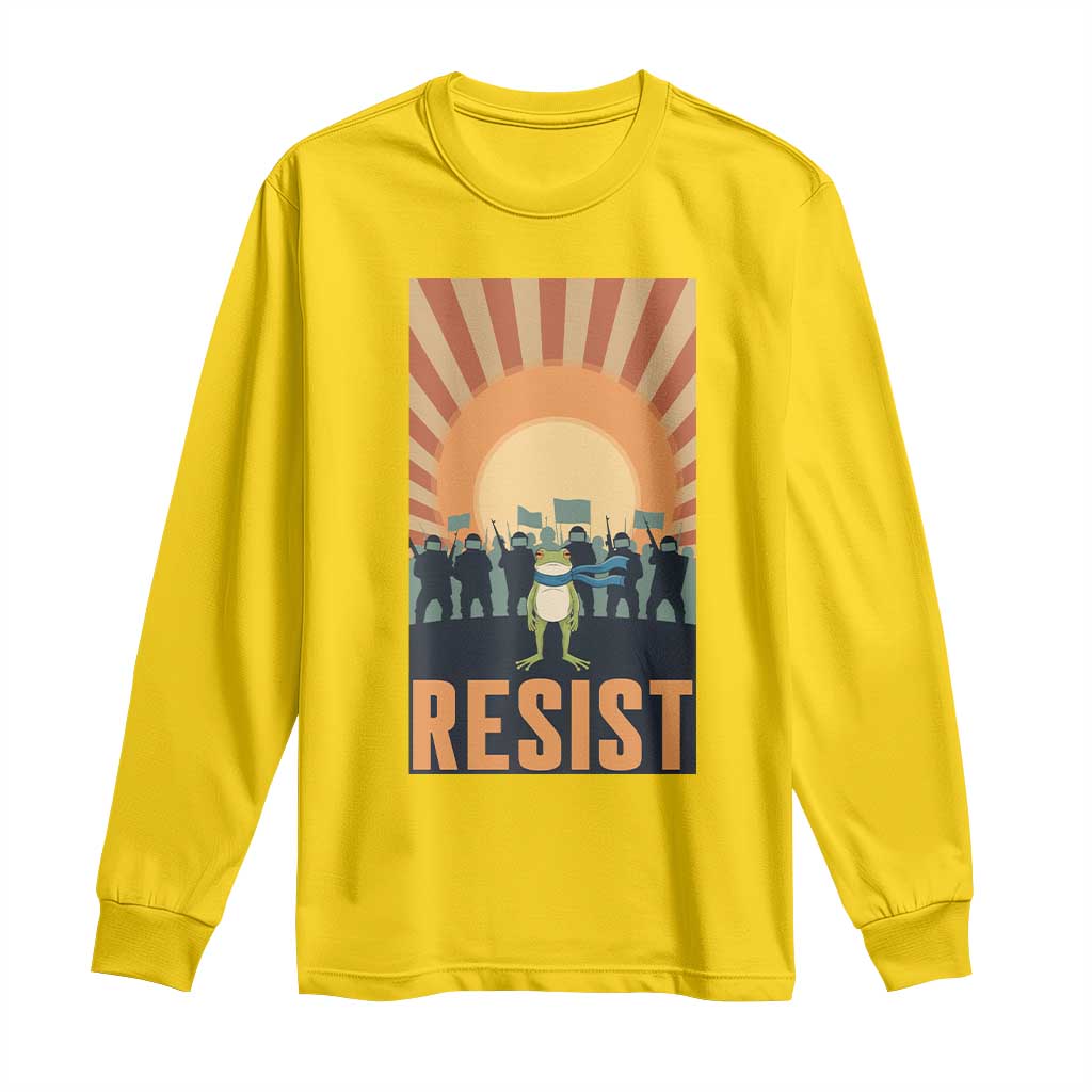 Frog Resist Long Sleeve Shirt Bold Protest Free Portland - Wonder Print Shop