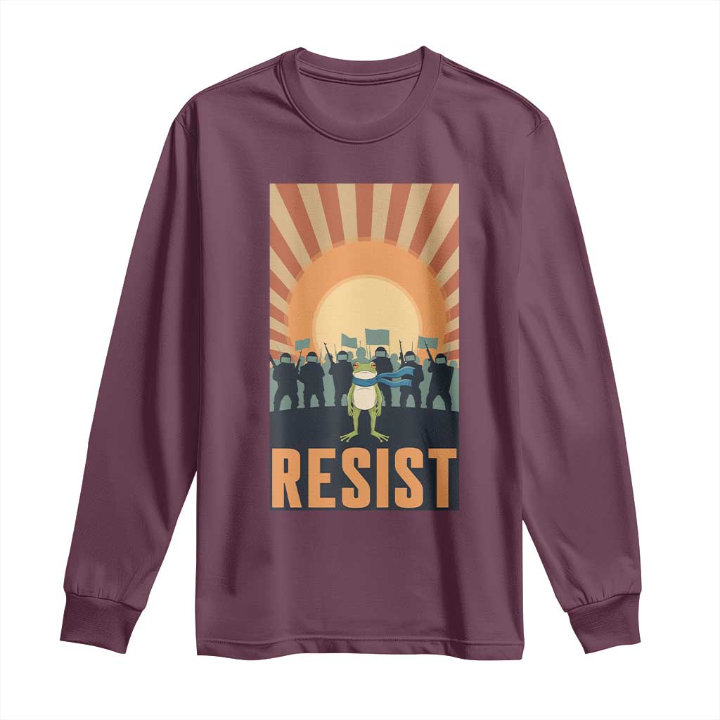 Frog Resist Long Sleeve Shirt Bold Protest Free Portland - Wonder Print Shop