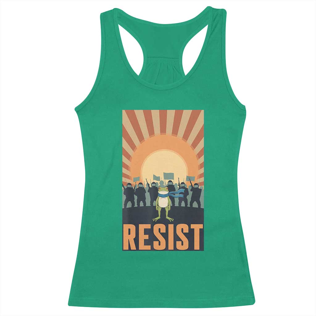 Frog Resist Racerback Tank Top Bold Protest Free Portland - Wonder Print Shop