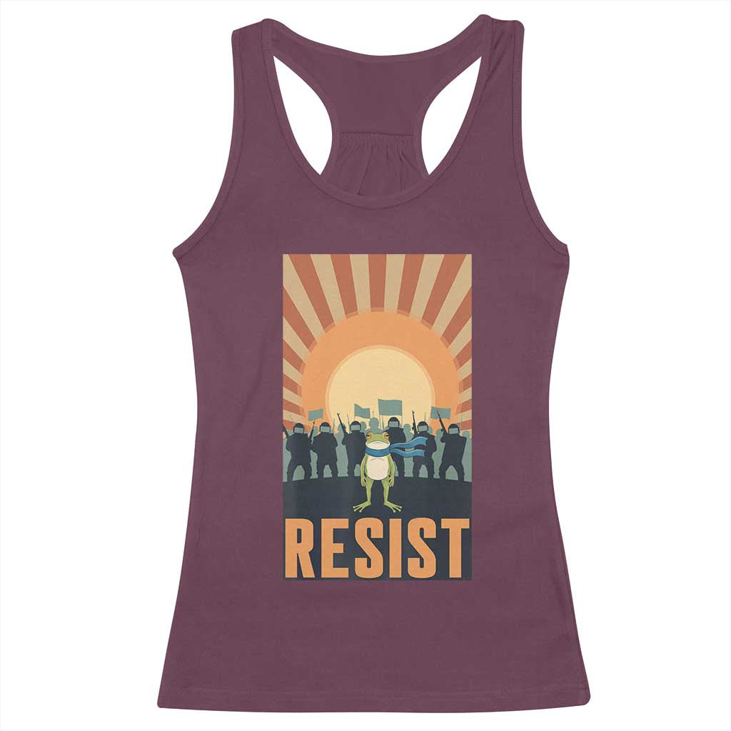 Frog Resist Racerback Tank Top Bold Protest Free Portland - Wonder Print Shop
