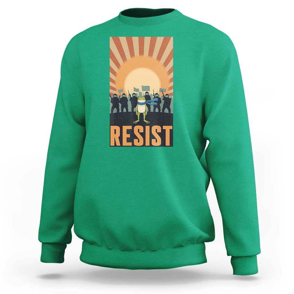 Frog Resist Sweatshirt Bold Protest Free Portland - Wonder Print Shop