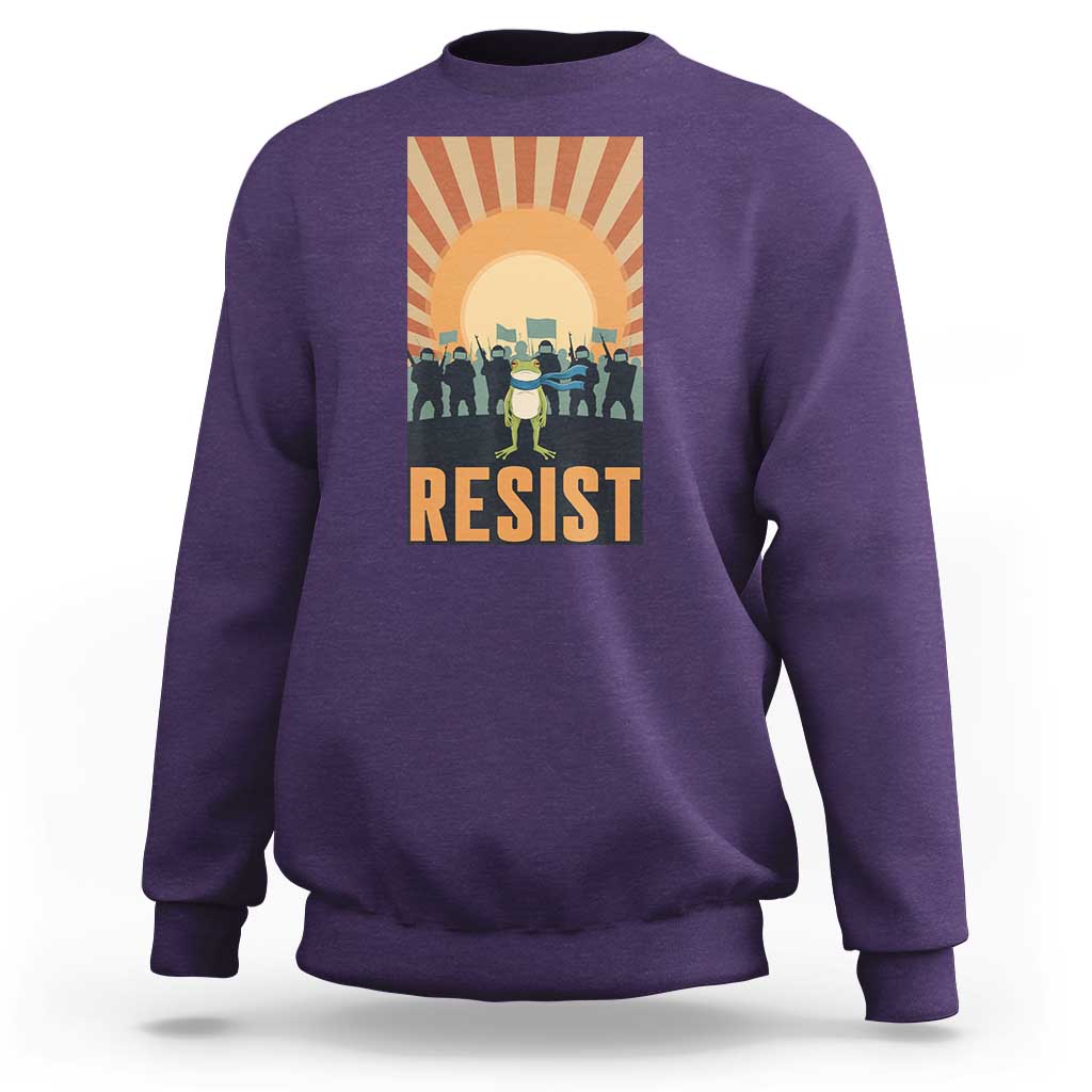 Frog Resist Sweatshirt Bold Protest Free Portland - Wonder Print Shop