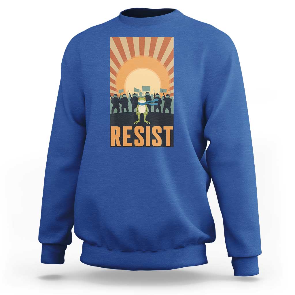 Frog Resist Sweatshirt Bold Protest Free Portland - Wonder Print Shop