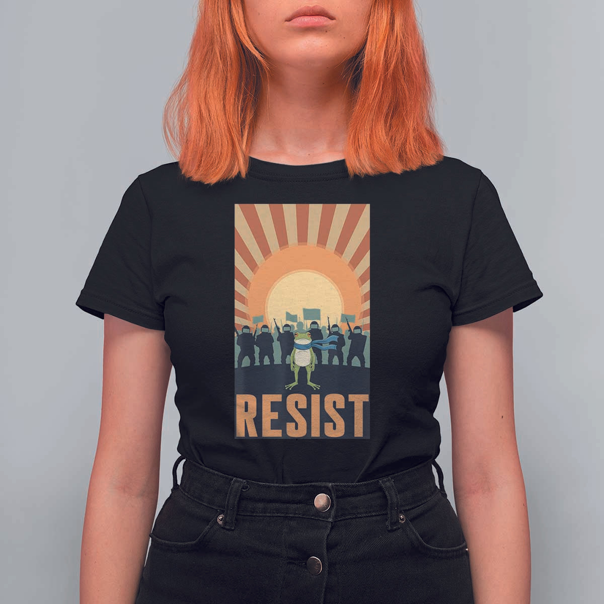 Frog Resist T Shirt For Women Bold Protest Free Portland - Wonder Print Shop