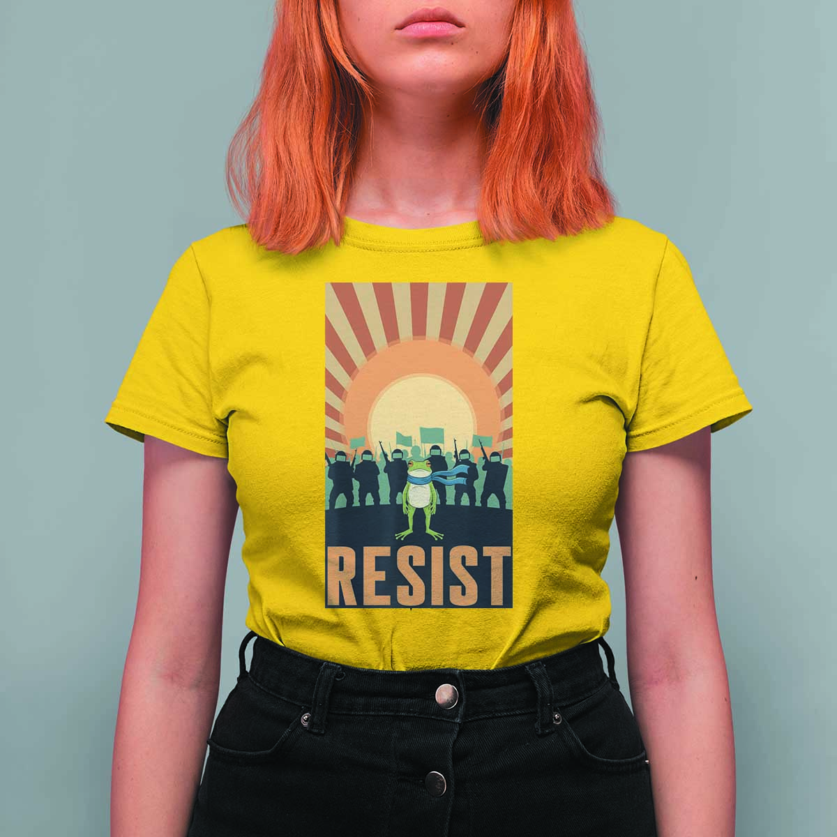Frog Resist T Shirt For Women Bold Protest Free Portland - Wonder Print Shop