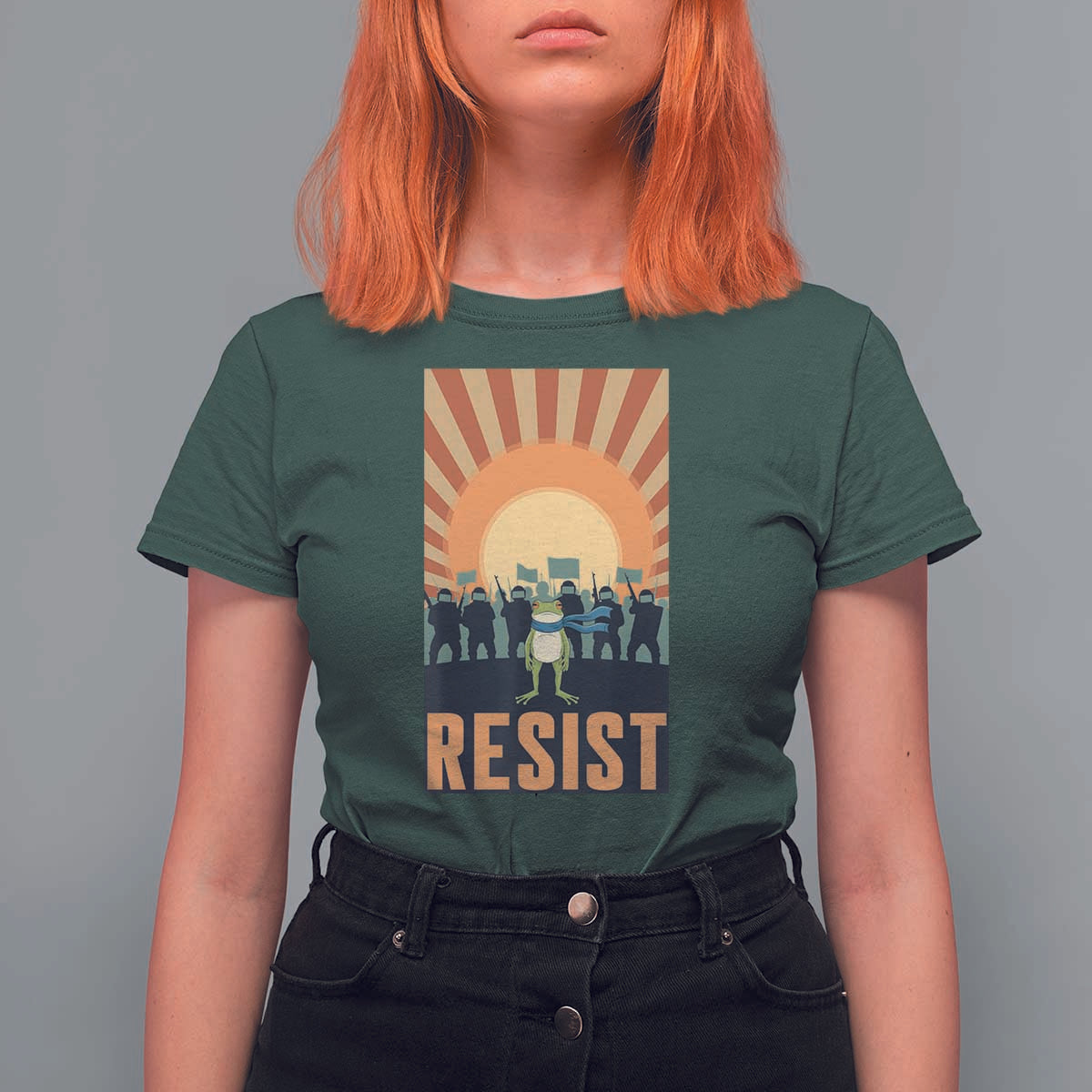 Frog Resist T Shirt For Women Bold Protest Free Portland - Wonder Print Shop