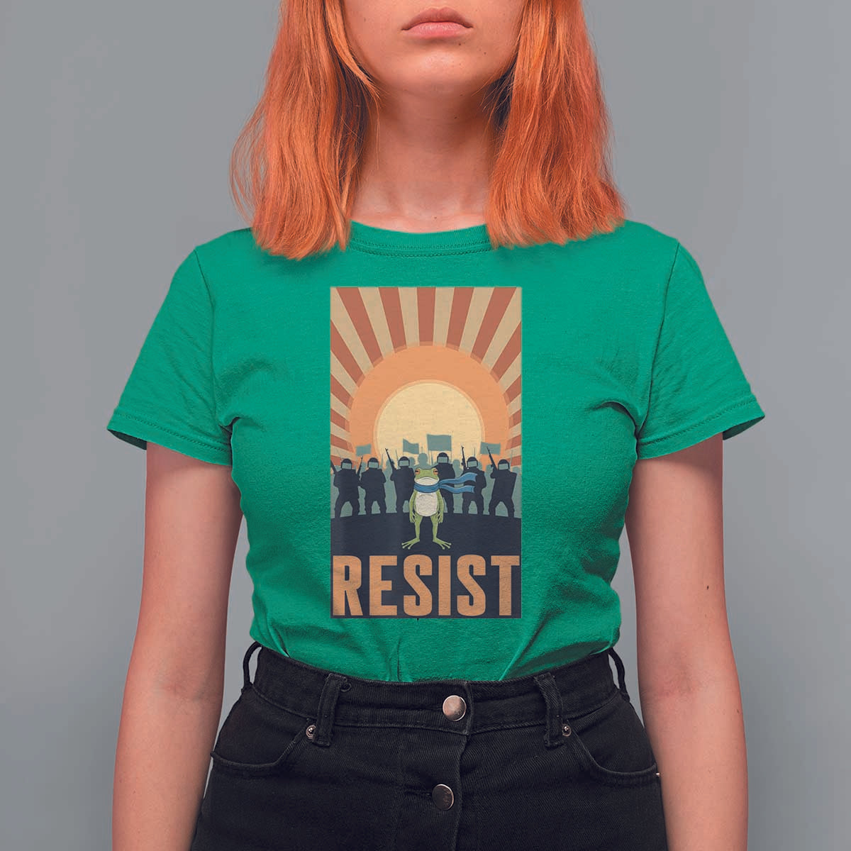 Frog Resist T Shirt For Women Bold Protest Free Portland - Wonder Print Shop