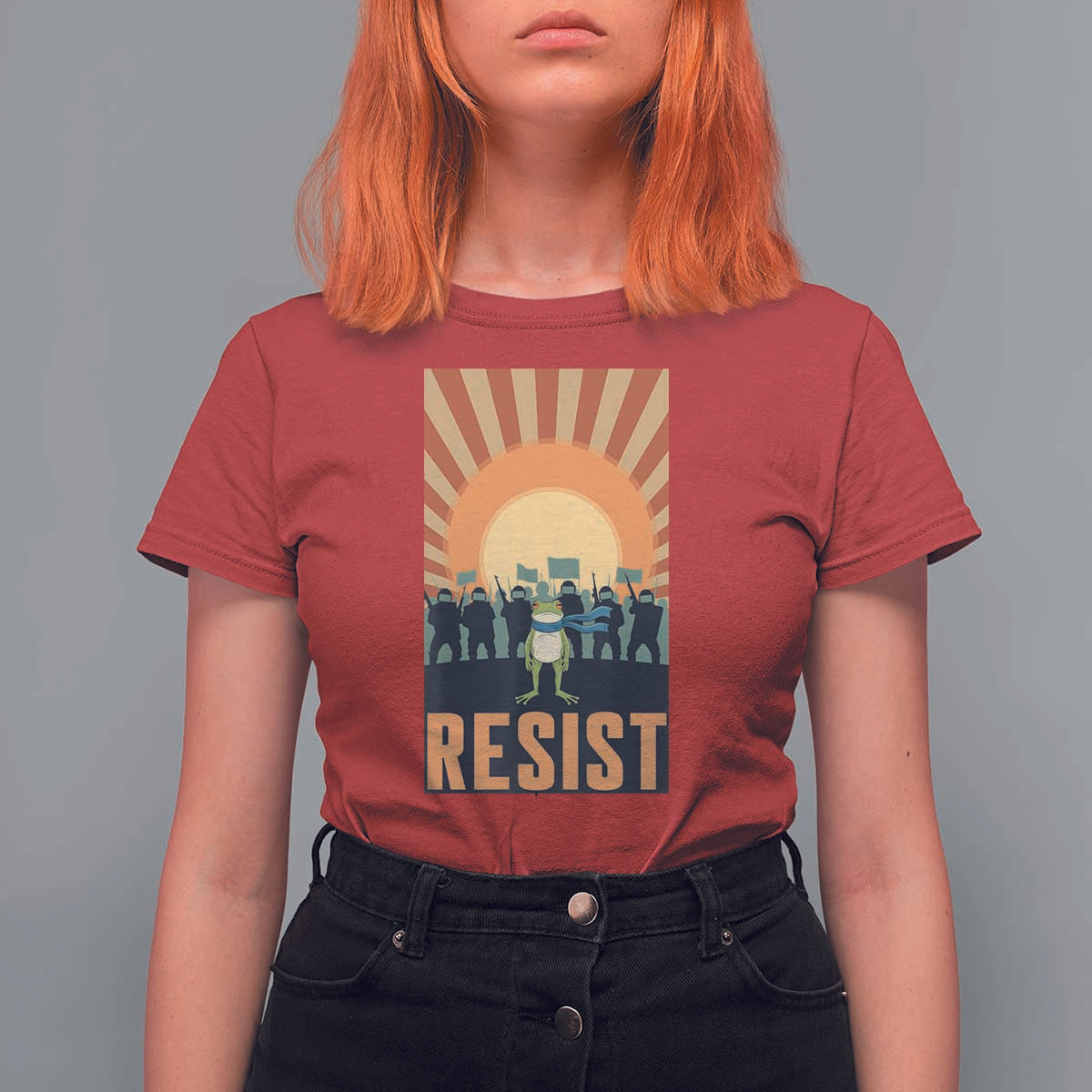 Frog Resist T Shirt For Women Bold Protest Free Portland - Wonder Print Shop