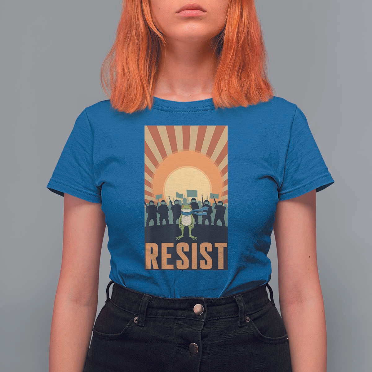 Frog Resist T Shirt For Women Bold Protest Free Portland - Wonder Print Shop