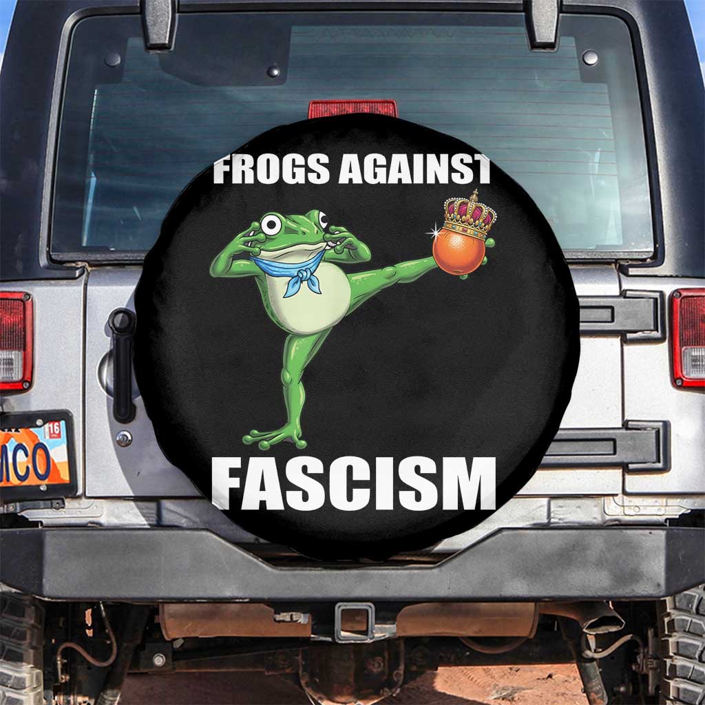 Frogs Against Fascism Spare Tire Cover No Fascist No Kings Funny Portland Frog Protest - Wonder Print Shop