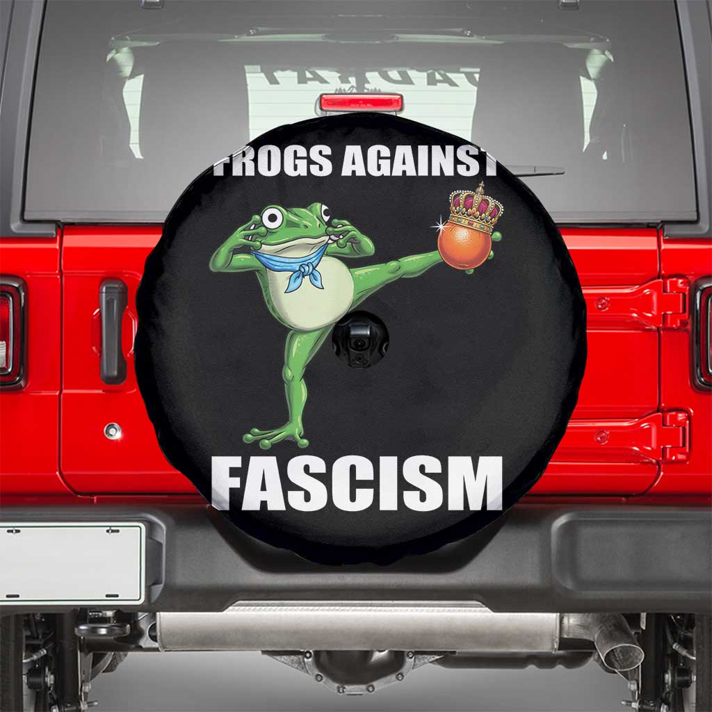 Frogs Against Fascism Spare Tire Cover No Fascist No Kings Funny Portland Frog Protest - Wonder Print Shop