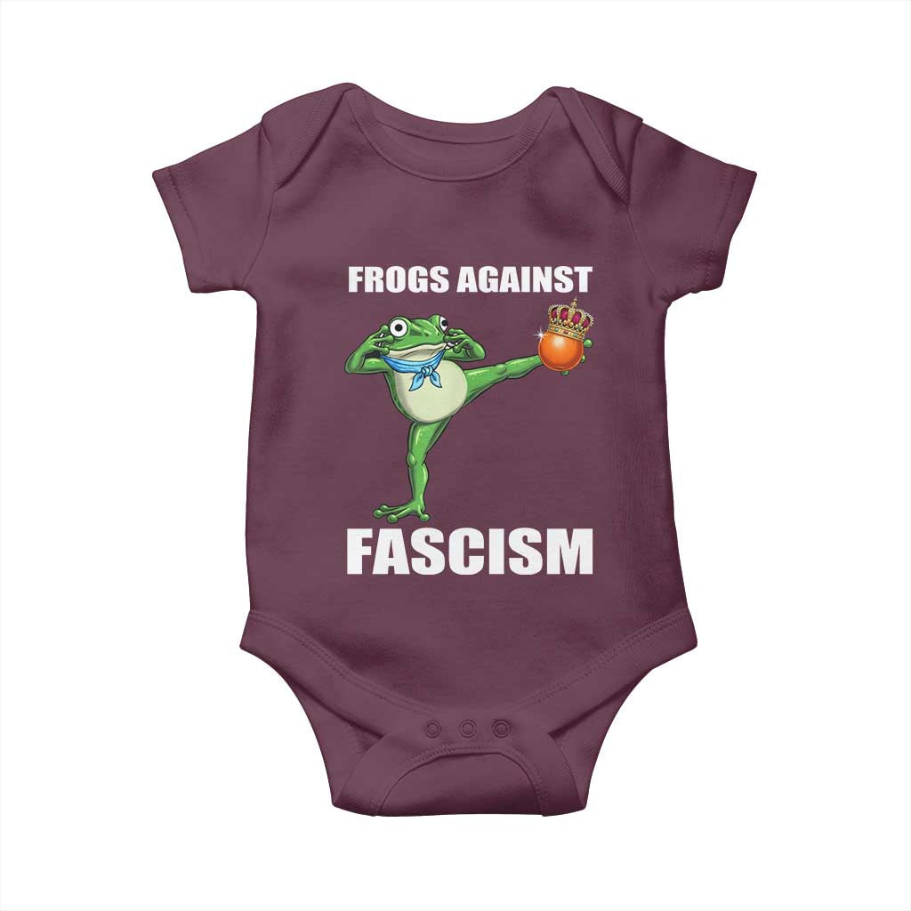 Frogs Against Fascism Baby Onesie No Fascist No Kings Funny Portland Frog Protest - Wonder Print Shop