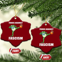 Frogs Against Fascism Ceramic Ornament No Fascist No Kings Funny Portland Frog Protest - Wonder Print Shop