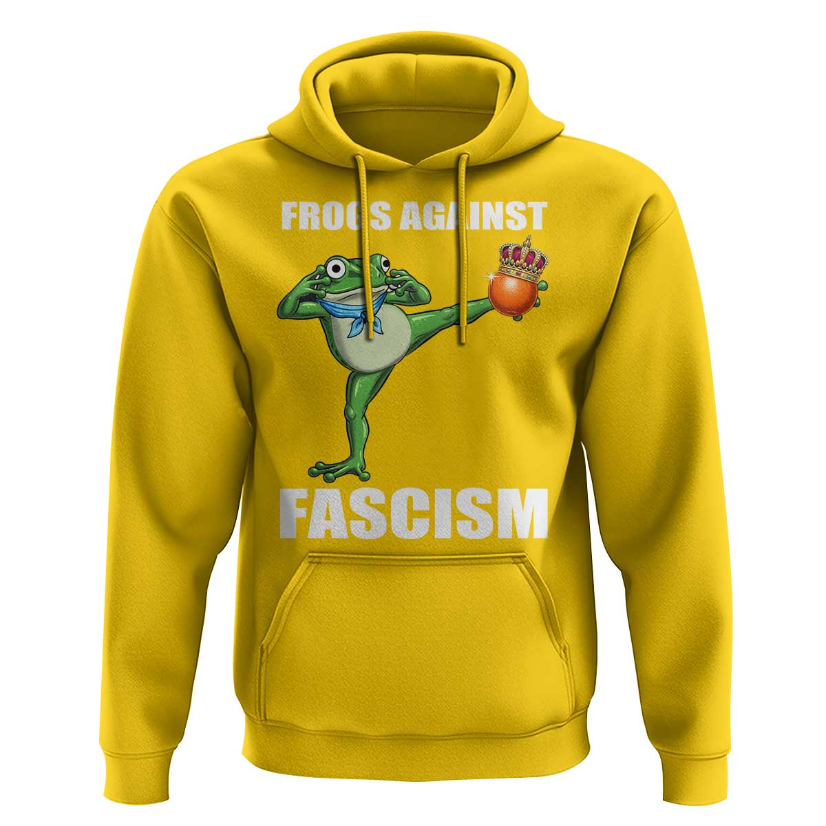 Frogs Against Fascism Hoodie No Fascist No Kings Funny Portland Frog Protest - Wonder Print Shop