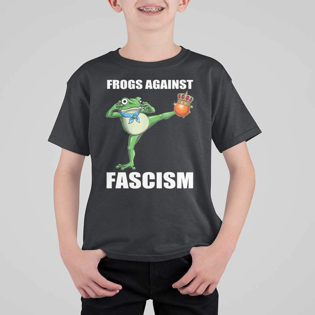 Frogs Against Fascism T Shirt For Kid No Fascist No Kings Funny Portland Frog Protest - Wonder Print Shop