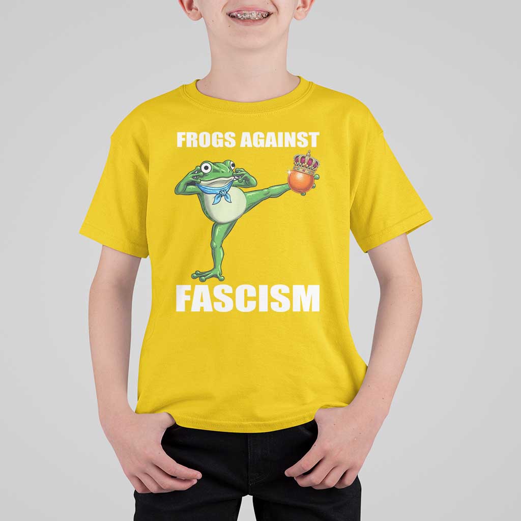 Frogs Against Fascism T Shirt For Kid No Fascist No Kings Funny Portland Frog Protest - Wonder Print Shop
