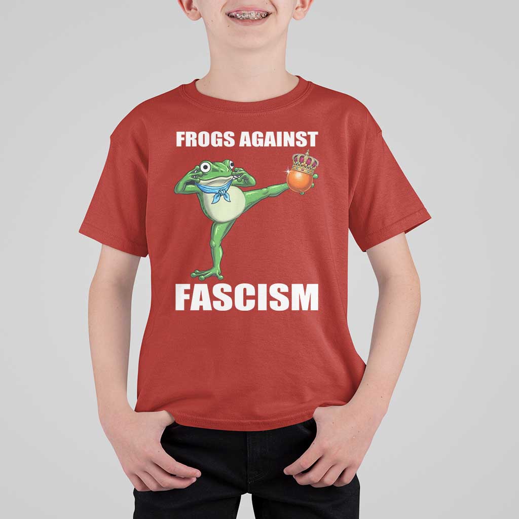 Frogs Against Fascism T Shirt For Kid No Fascist No Kings Funny Portland Frog Protest - Wonder Print Shop