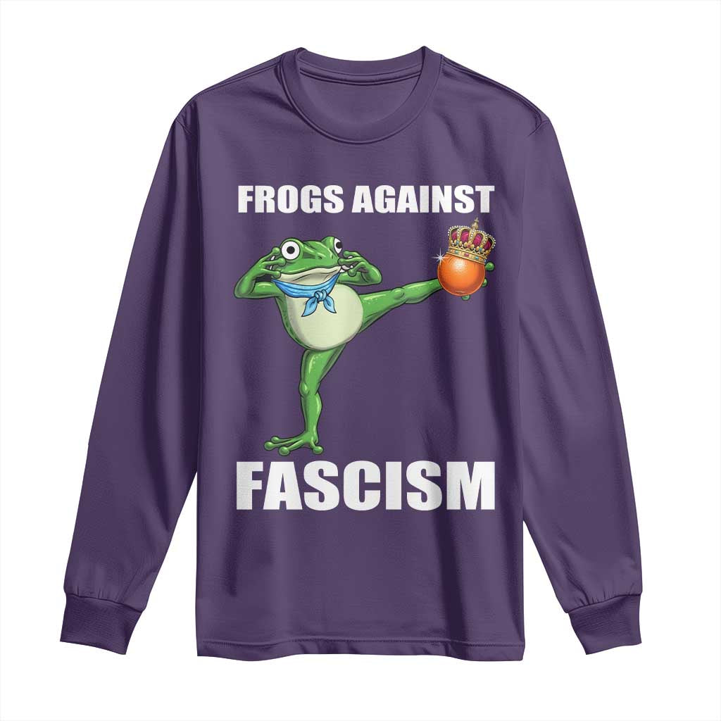 Frogs Against Fascism Long Sleeve Shirt No Fascist No Kings Funny Portland Frog Protest - Wonder Print Shop