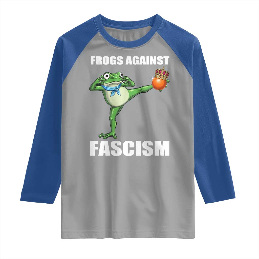 Frogs Against Fascism Raglan Shirt No Fascist No Kings Funny Portland Frog Protest - Wonder Print Shop
