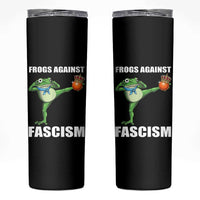 Frogs Against Fascism Skinny Tumbler No Fascist No Kings Funny Portland Frog Protest - Wonder Print Shop