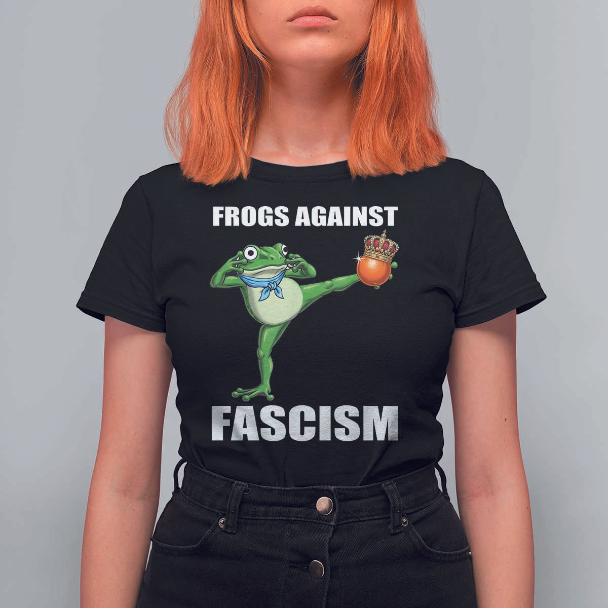 Frogs Against Fascism T Shirt For Women No Fascist No Kings Funny Portland Frog Protest - Wonder Print Shop