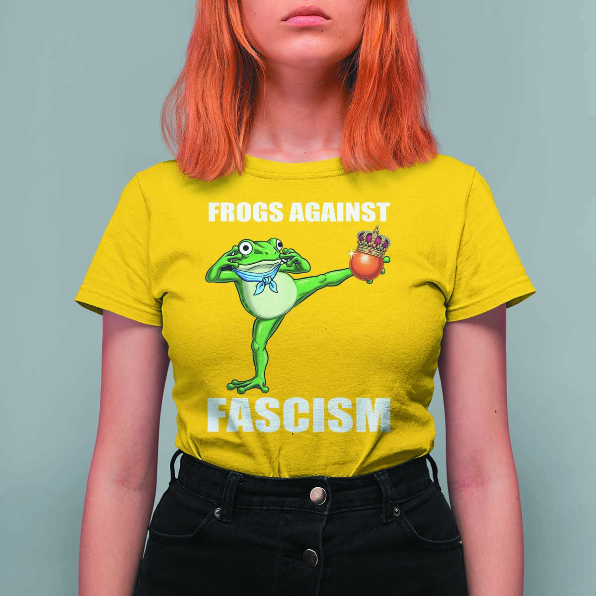 Frogs Against Fascism T Shirt For Women No Fascist No Kings Funny Portland Frog Protest - Wonder Print Shop