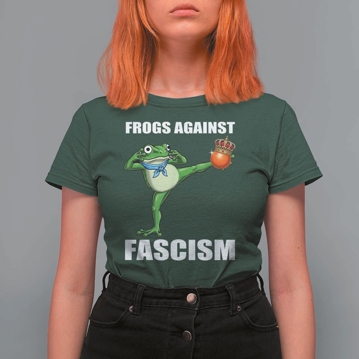 Frogs Against Fascism T Shirt For Women No Fascist No Kings Funny Portland Frog Protest - Wonder Print Shop