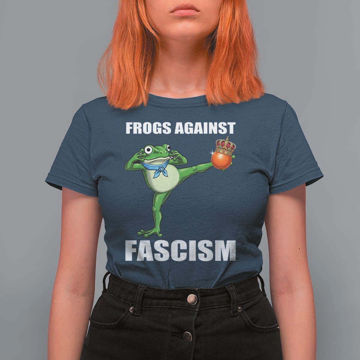 Frogs Against Fascism T Shirt For Women No Fascist No Kings Funny Portland Frog Protest - Wonder Print Shop
