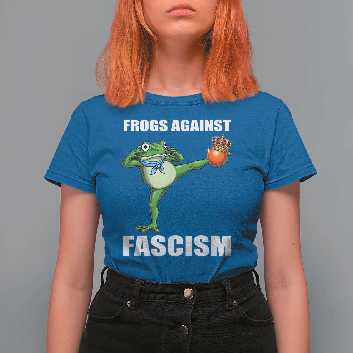 Frogs Against Fascism T Shirt For Women No Fascist No Kings Funny Portland Frog Protest - Wonder Print Shop
