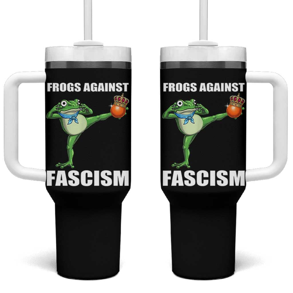 Frogs Against Fascism Tumbler With Handle No Fascist No Kings Funny Portland Frog Protest - Wonder Print Shop