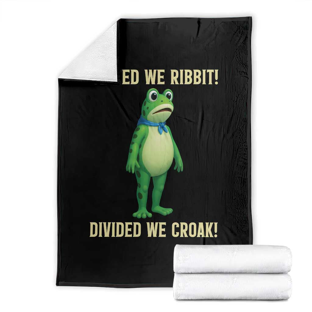United We Ribbit Frog Protest Throw Blanket Divided We Croak Free Portland Resist 2025 - Wonder Print Shop