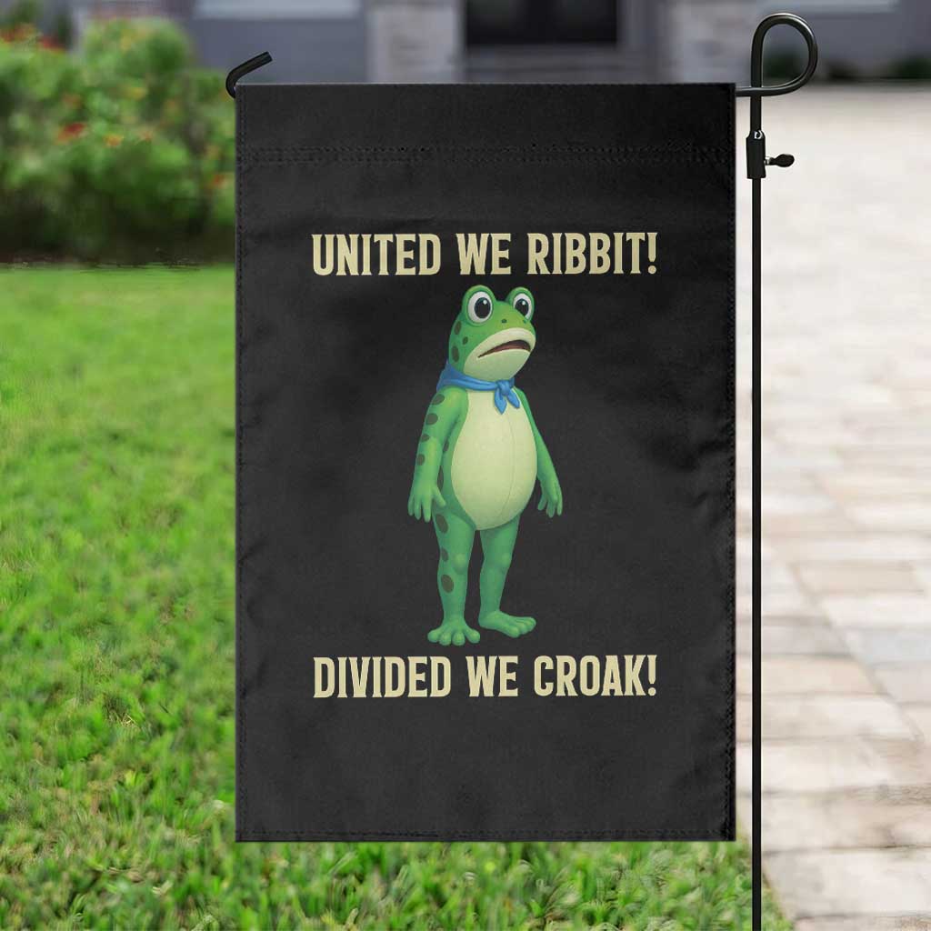 United We Ribbit Frog Protest Garden Flag Divided We Croak Free Portland Resist 2025 - Wonder Print Shop