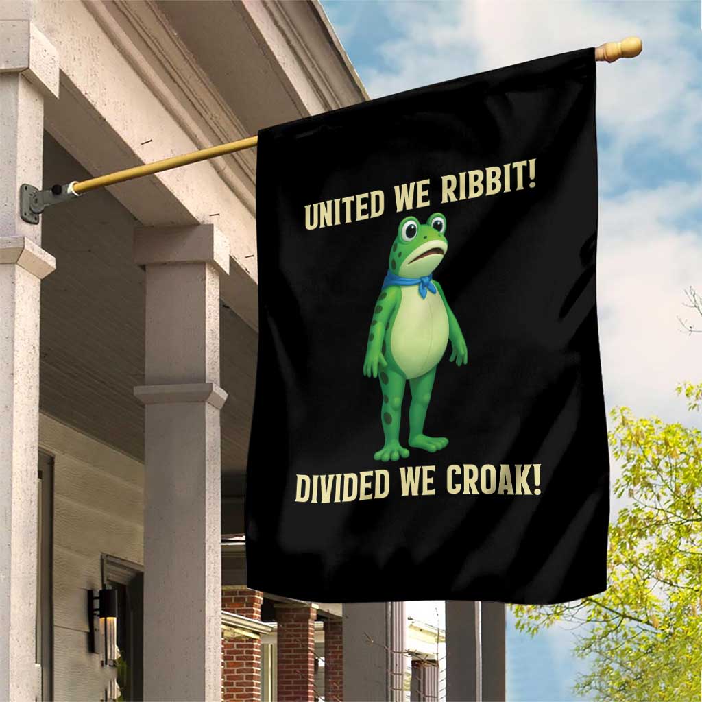 United We Ribbit Frog Protest Garden Flag Divided We Croak Free Portland Resist 2025 - Wonder Print Shop