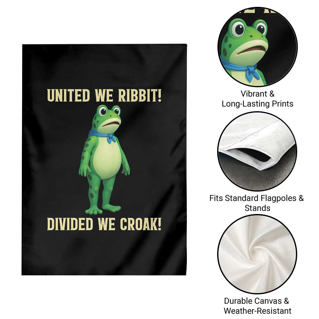 United We Ribbit Frog Protest Garden Flag Divided We Croak Free Portland Resist 2025 - Wonder Print Shop