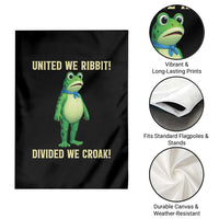 United We Ribbit Frog Protest Garden Flag Divided We Croak Free Portland Resist 2025 - Wonder Print Shop