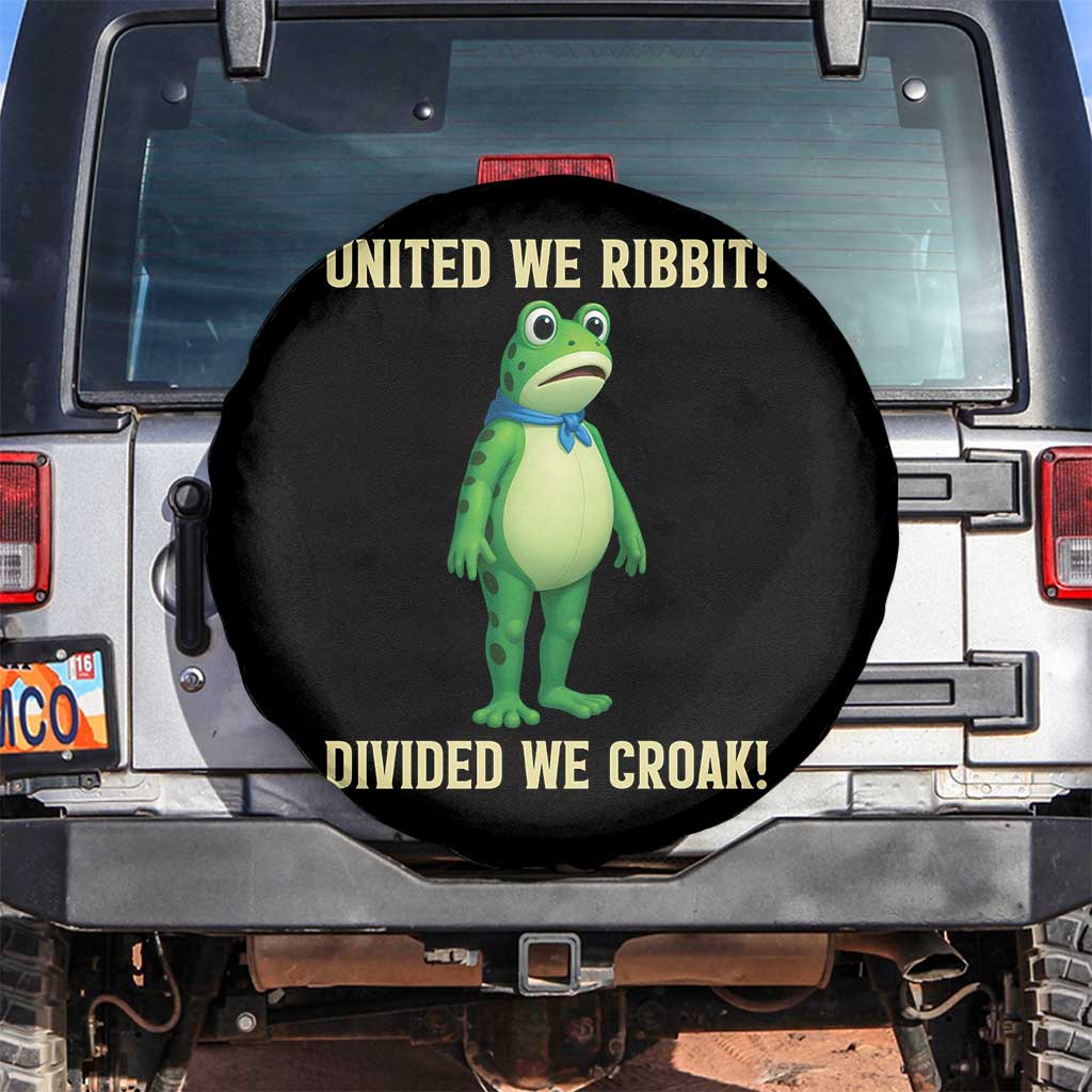 United We Ribbit Frog Protest Spare Tire Cover Divided We Croak Free Portland Resist 2025 - Wonder Print Shop