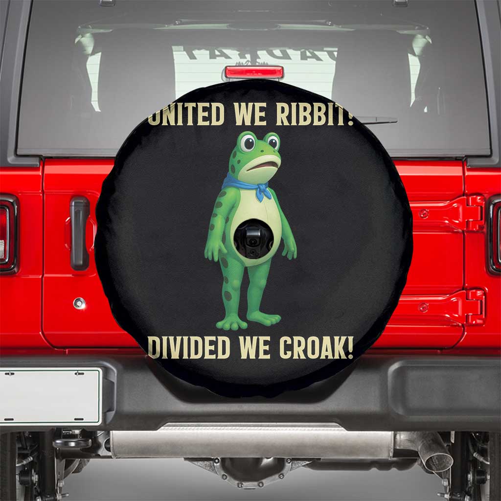 United We Ribbit Frog Protest Spare Tire Cover Divided We Croak Free Portland Resist 2025 - Wonder Print Shop