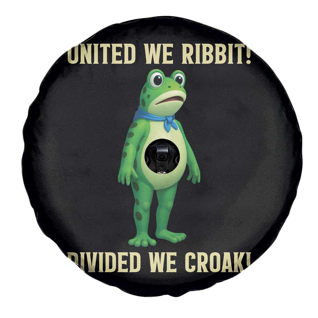 United We Ribbit Frog Protest Spare Tire Cover Divided We Croak Free Portland Resist 2025 - Wonder Print Shop