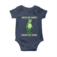 United We Ribbit Frog Protest Baby Onesie Divided We Croak Free Portland Resist 2025 - Wonder Print Shop