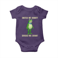 United We Ribbit Frog Protest Baby Onesie Divided We Croak Free Portland Resist 2025 - Wonder Print Shop