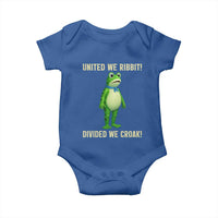 United We Ribbit Frog Protest Baby Onesie Divided We Croak Free Portland Resist 2025 - Wonder Print Shop