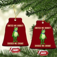 United We Ribbit Frog Protest Ceramic Ornament Divided We Croak Free Portland Resist 2025 - Wonder Print Shop