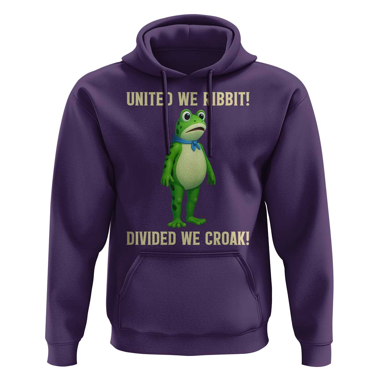 United We Ribbit Frog Protest Hoodie Divided We Croak Free Portland Resist 2025 - Wonder Print Shop