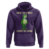 United We Ribbit Frog Protest Hoodie Divided We Croak Free Portland Resist 2025 - Wonder Print Shop