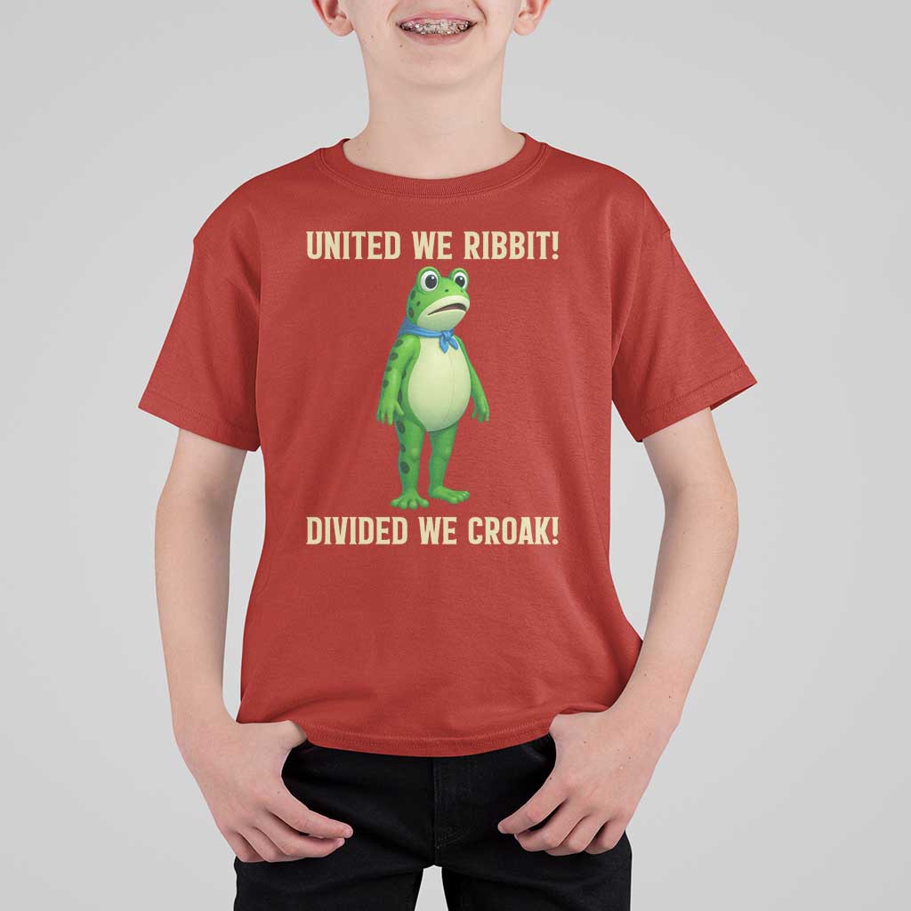 United We Ribbit Frog Protest T Shirt For Kid Divided We Croak Free Portland Resist 2025 - Wonder Print Shop