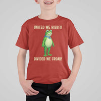 United We Ribbit Frog Protest T Shirt For Kid Divided We Croak Free Portland Resist 2025 - Wonder Print Shop