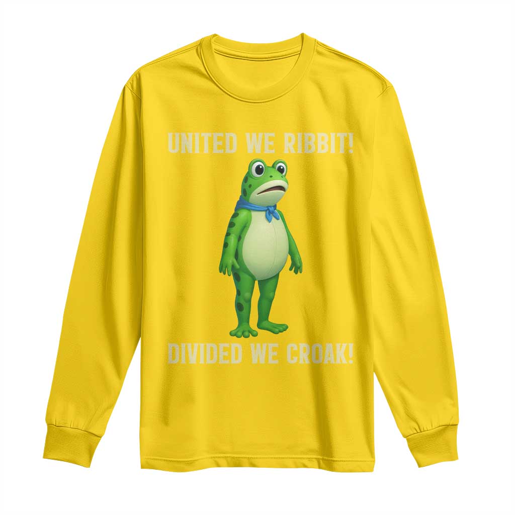United We Ribbit Frog Protest Long Sleeve Shirt Divided We Croak Free Portland Resist 2025 - Wonder Print Shop
