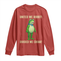 United We Ribbit Frog Protest Long Sleeve Shirt Divided We Croak Free Portland Resist 2025 - Wonder Print Shop