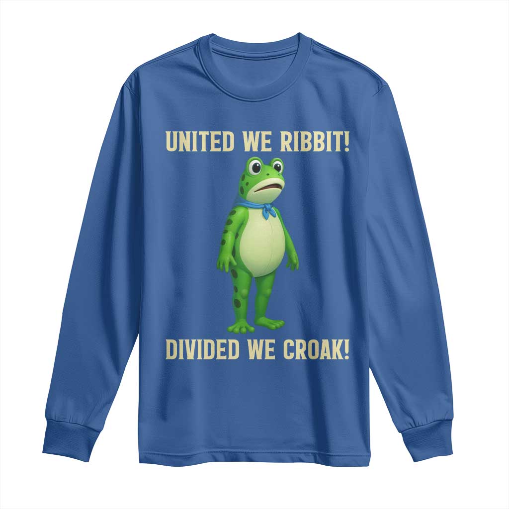 United We Ribbit Frog Protest Long Sleeve Shirt Divided We Croak Free Portland Resist 2025 - Wonder Print Shop